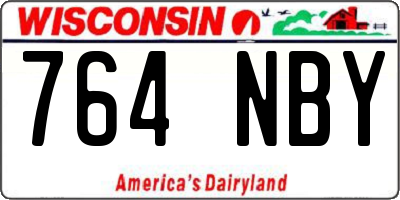 WI license plate 764NBY