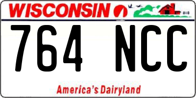WI license plate 764NCC