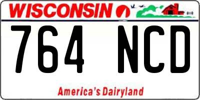 WI license plate 764NCD