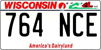 WI license plate 764NCE