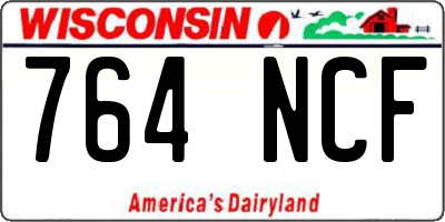 WI license plate 764NCF