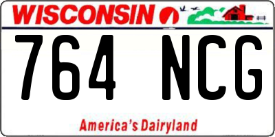WI license plate 764NCG