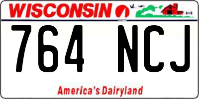 WI license plate 764NCJ