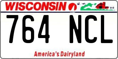 WI license plate 764NCL