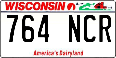 WI license plate 764NCR