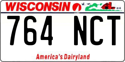 WI license plate 764NCT