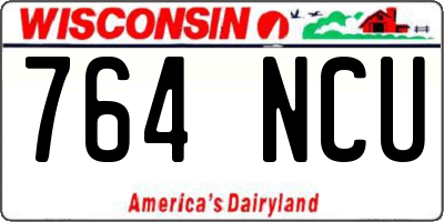 WI license plate 764NCU