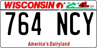 WI license plate 764NCY