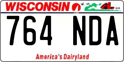 WI license plate 764NDA
