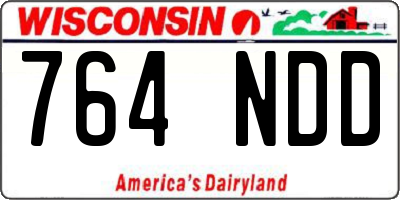 WI license plate 764NDD