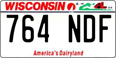 WI license plate 764NDF
