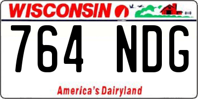 WI license plate 764NDG