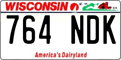 WI license plate 764NDK
