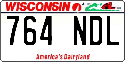 WI license plate 764NDL
