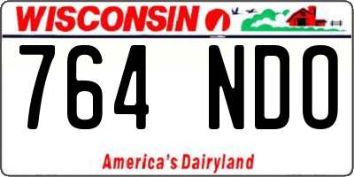 WI license plate 764NDO