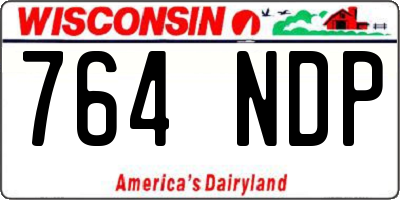 WI license plate 764NDP