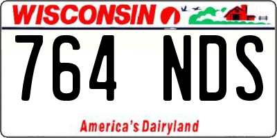 WI license plate 764NDS