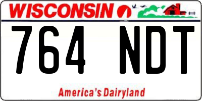 WI license plate 764NDT