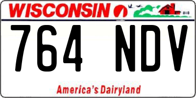 WI license plate 764NDV