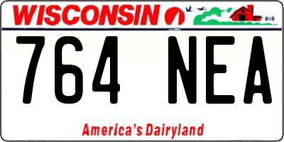 WI license plate 764NEA