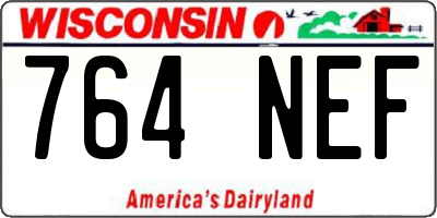 WI license plate 764NEF