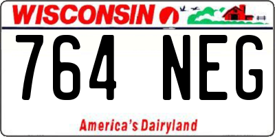WI license plate 764NEG
