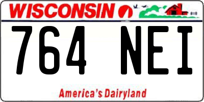 WI license plate 764NEI
