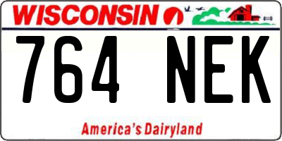 WI license plate 764NEK