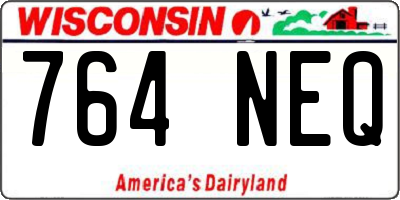 WI license plate 764NEQ