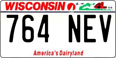 WI license plate 764NEV