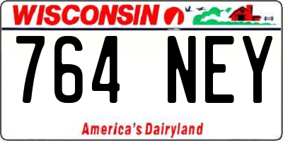 WI license plate 764NEY