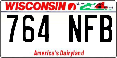 WI license plate 764NFB