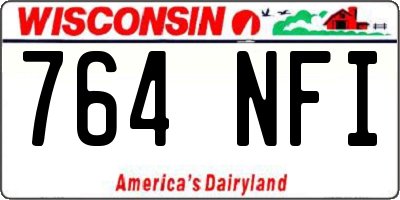 WI license plate 764NFI