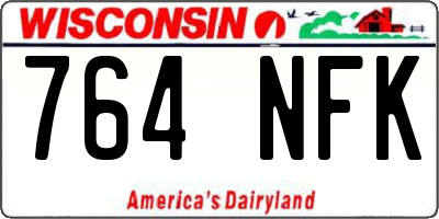 WI license plate 764NFK