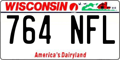 WI license plate 764NFL