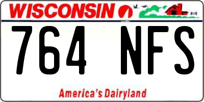 WI license plate 764NFS