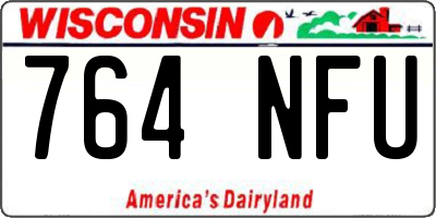 WI license plate 764NFU