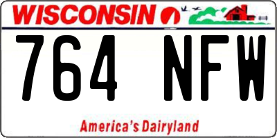 WI license plate 764NFW