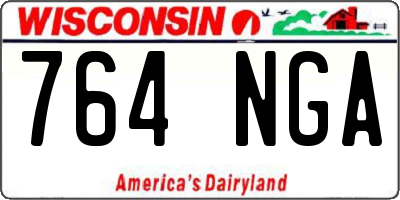 WI license plate 764NGA