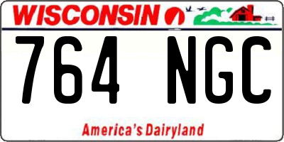 WI license plate 764NGC