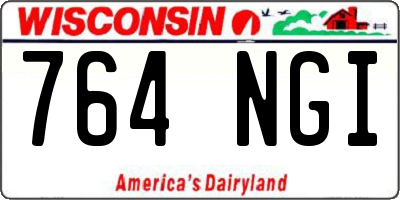 WI license plate 764NGI