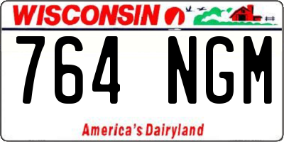 WI license plate 764NGM