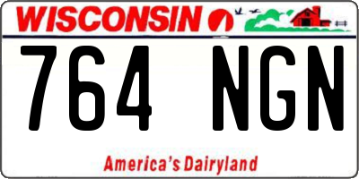 WI license plate 764NGN