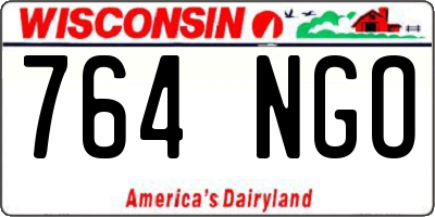 WI license plate 764NGO