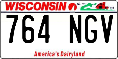 WI license plate 764NGV