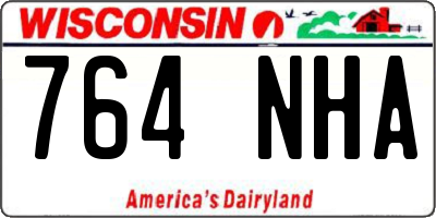 WI license plate 764NHA