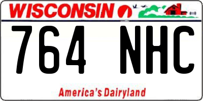 WI license plate 764NHC