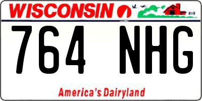 WI license plate 764NHG