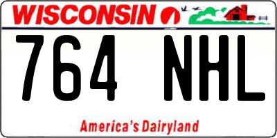 WI license plate 764NHL