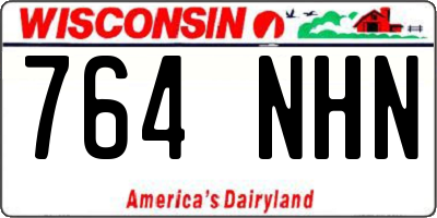 WI license plate 764NHN